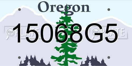 15068G5 Oregon License Plate