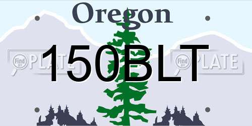 150BLT Oregon License Plate