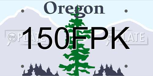 150FPK Oregon License Plate