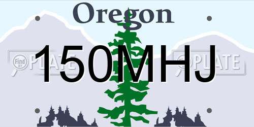 150MHJ Oregon License Plate