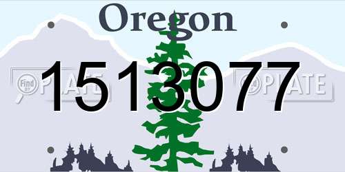 1513077 Oregon License Plate
