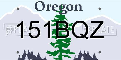 151BQZ Oregon License Plate