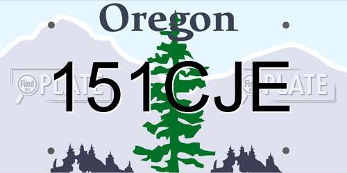 151CJE Oregon License Plate
