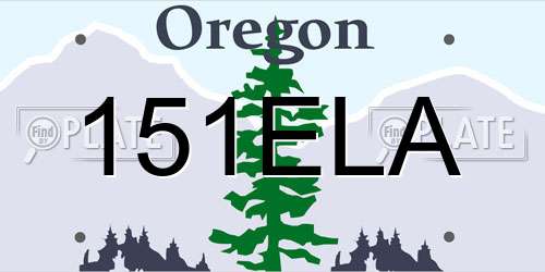 151ELA Oregon License Plate