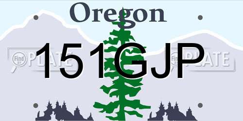 151GJP Oregon License Plate