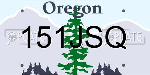 151JSQ Oregon License Plate