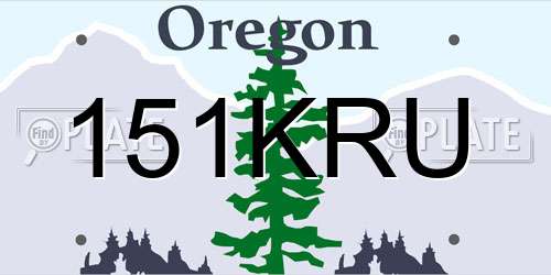 151KRU Oregon License Plate