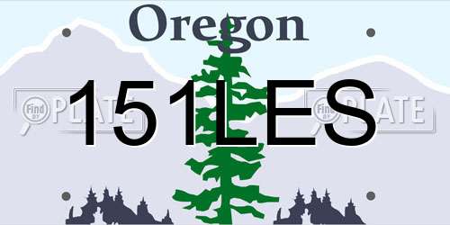 151LES Oregon License Plate