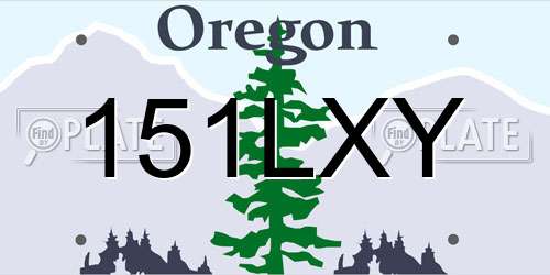 151LXY Oregon License Plate