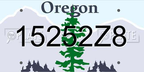 15252Z8 Oregon License Plate