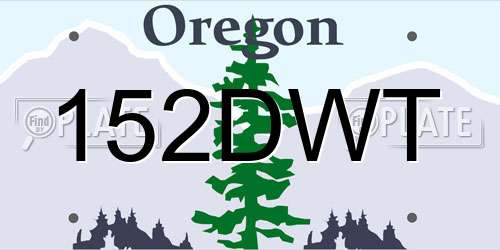 152DWT Oregon License Plate