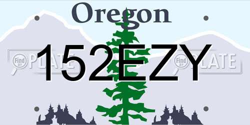 152EZY Oregon License Plate