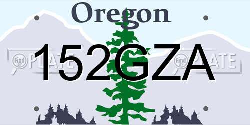152GZA Oregon License Plate