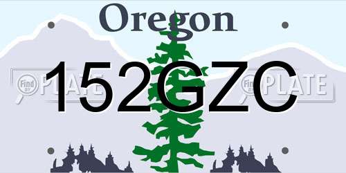 152GZC Oregon License Plate