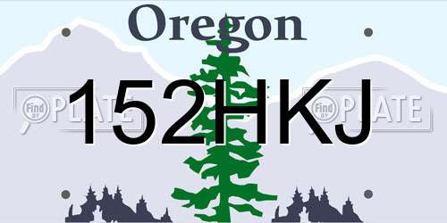 152HKJ Oregon License Plate