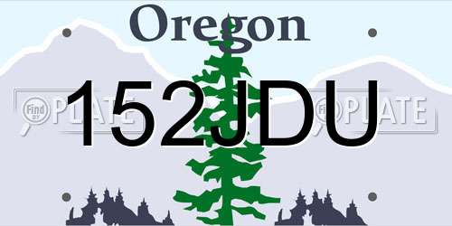 152JDU Oregon License Plate