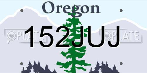 152JUJ Oregon License Plate