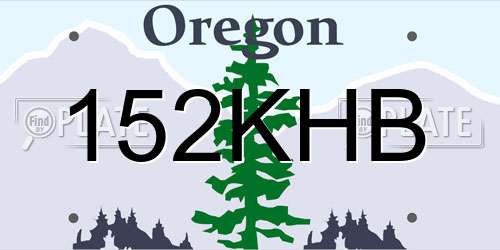 152KHB Oregon License Plate