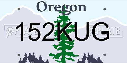 152KUG Oregon License Plate