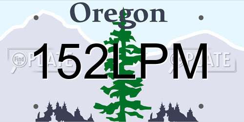 152LPM Oregon License Plate