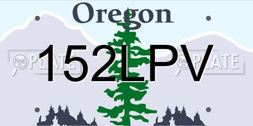 152LPV Oregon License Plate