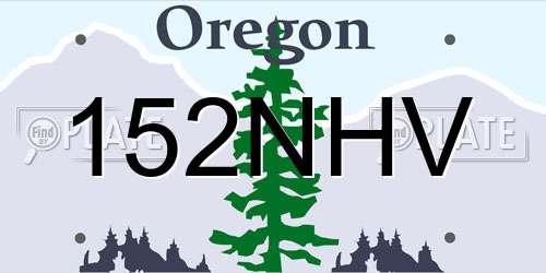 152NHV Oregon License Plate