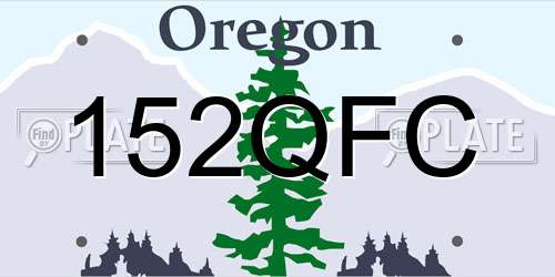 152QFC Oregon License Plate