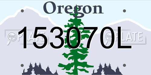 153070L Oregon License Plate