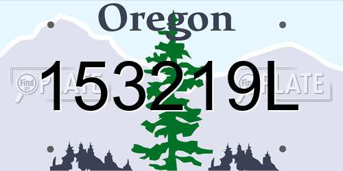 153219L Oregon License Plate