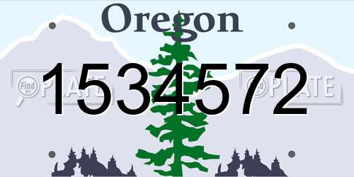 1534572 Oregon License Plate