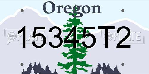 15345T2 Oregon License Plate