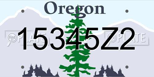 15345Z2 Oregon License Plate