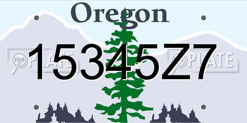 15345Z7 Oregon License Plate