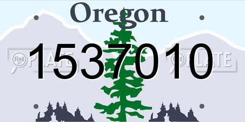 1537010 Oregon License Plate