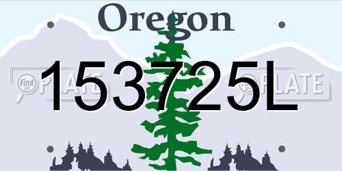 153725L Oregon License Plate