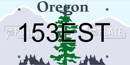 153EST Oregon License Plate