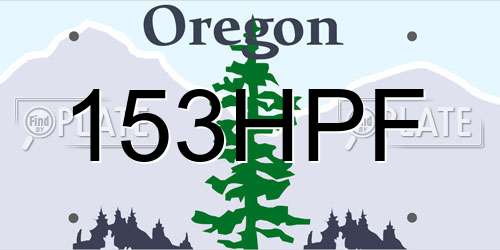 153HPF Oregon License Plate