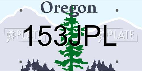 153JPL Oregon License Plate