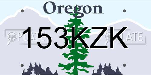 153KZK Oregon License Plate