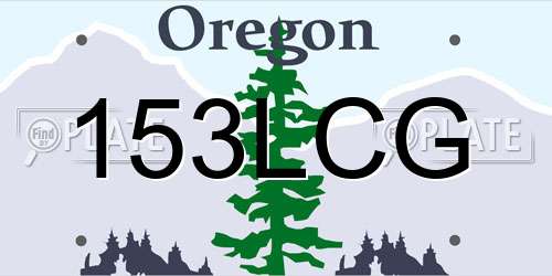 153LCG Oregon License Plate