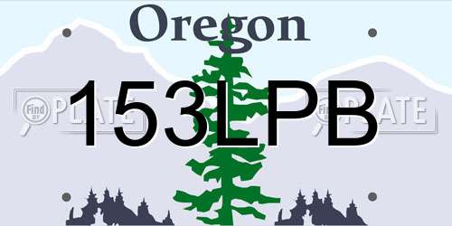 153LPB Oregon License Plate