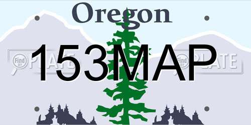153MAP Oregon License Plate