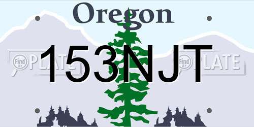 153NJT Oregon License Plate