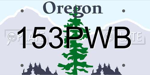 153PWB Oregon License Plate