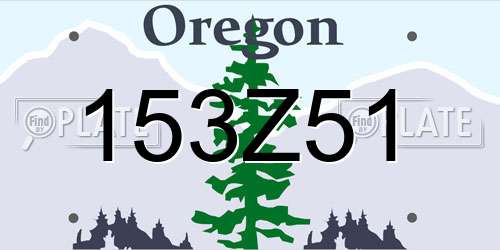 153Z51 Oregon License Plate