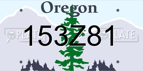 153Z81 Oregon License Plate