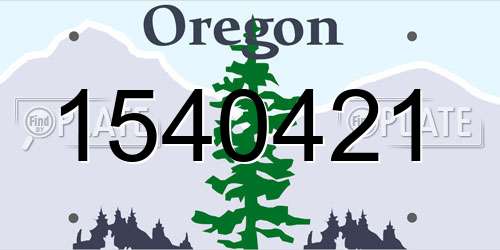 1540421 Oregon License Plate