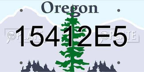 15412E5 Oregon License Plate