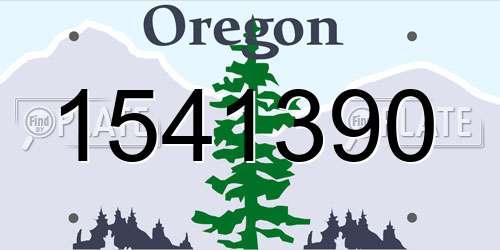 1541390 Oregon License Plate
