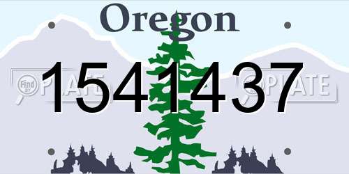 1541437 Oregon License Plate